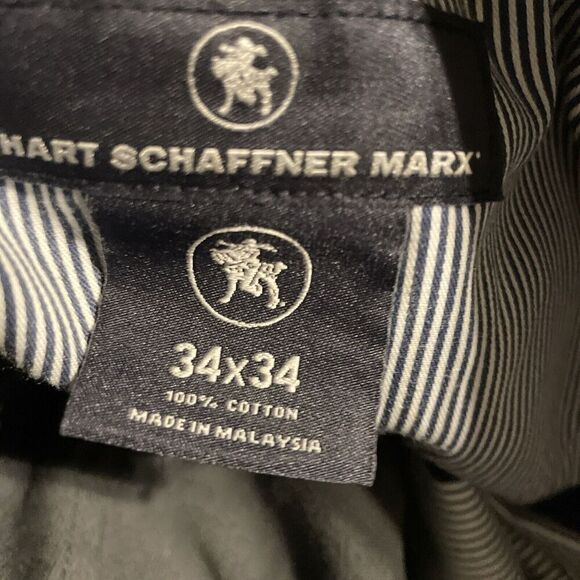 Hart Schaffner Marx Pants Mens 34x34 Gray Flat Front 5-Pocket Golf Casual Cotton - Picture 5 of 7